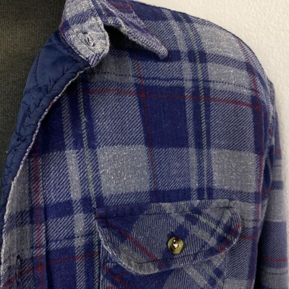 Vtg Northwest Territory Mens Plaid Chore Jacket Shirt Quilted Cotton Flannel LT - Picture 4 of 15